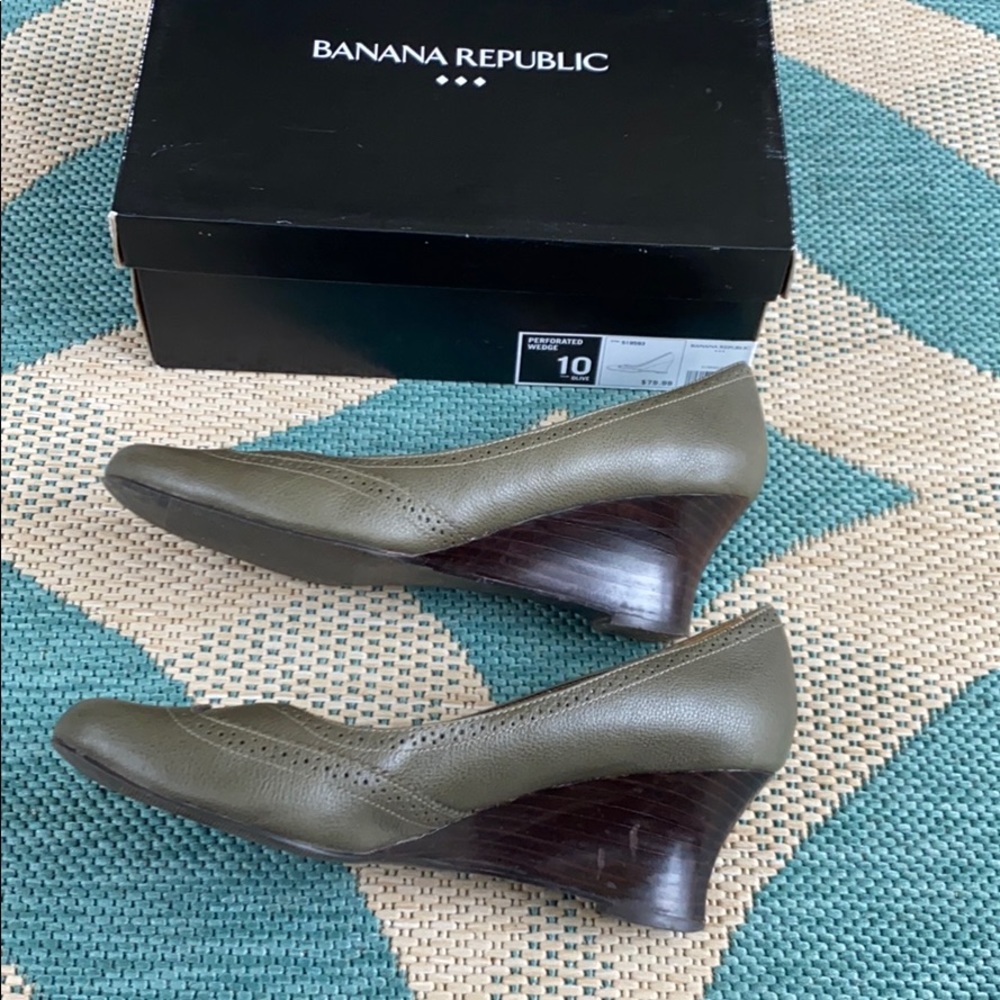 Perforated Olive Wedge by Banana Republic
